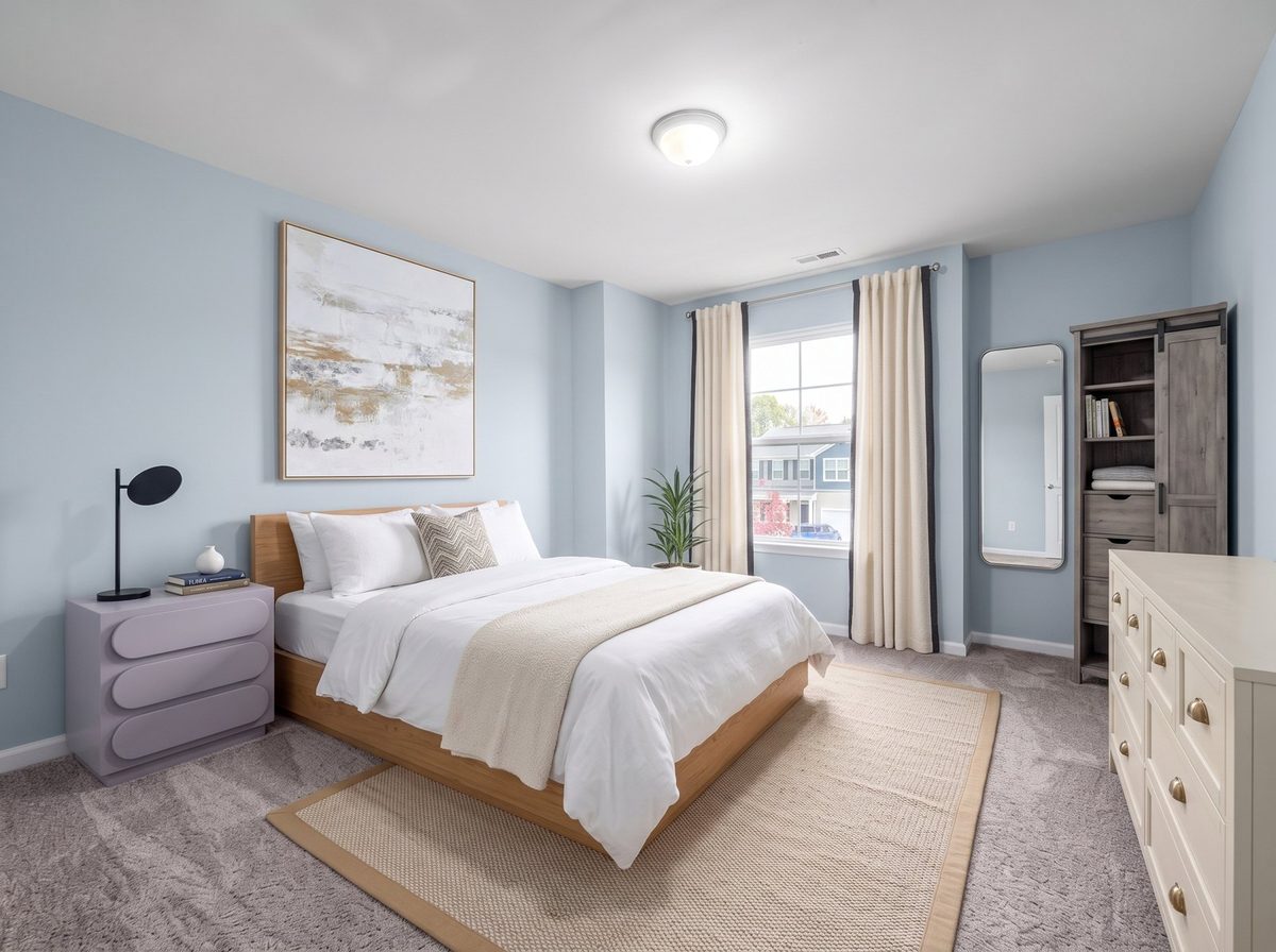 Chambre réaménagée en ambiance bord de mer