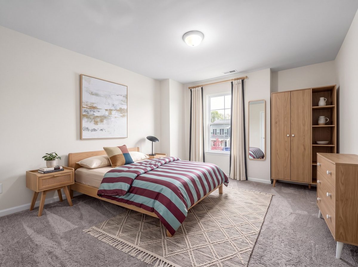Chambre réaménagée en ambiance scandinave