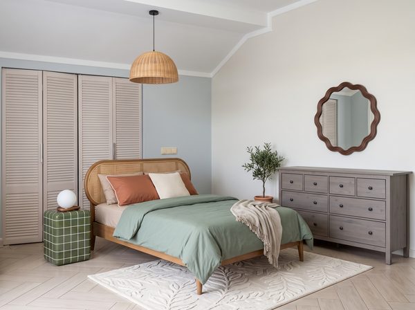 Chambre réaménagée en style bord de mer par DecoScale