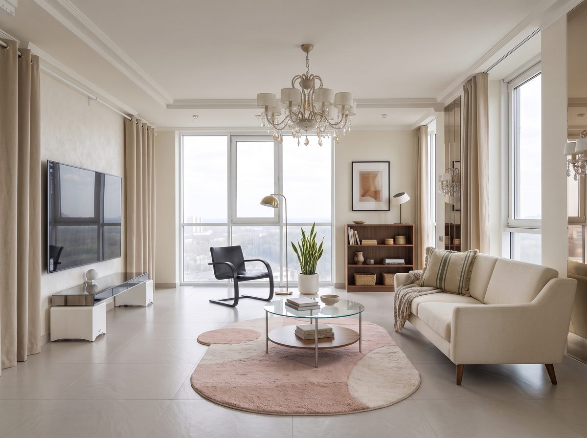 Salon réaménagé en style bohème par DecoScale